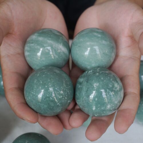 4.8kg 10.5LB 30Pcs Natural Green Jasper Quartz Crystal Sphere Ball Polished Healing