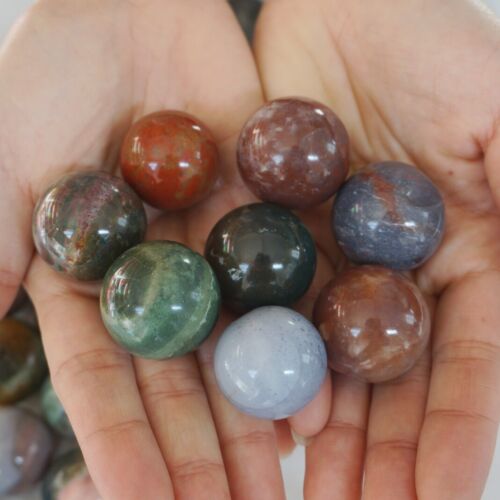 1KG 2.2LB 33Pcs Natural Ocean Jasper Onyx Quartz Crystal Sphere Ball Healing 26-29mm