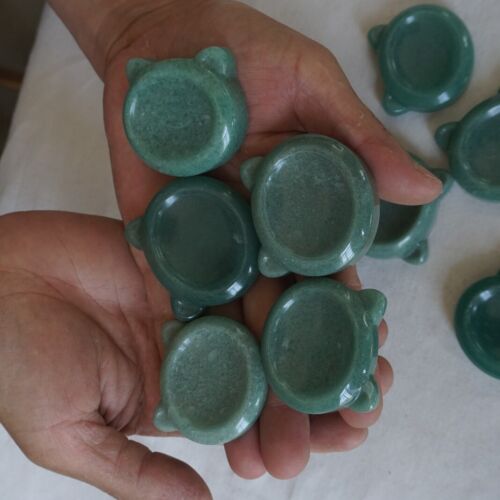 20Pcs 2.4LB Green Aventurine Jasper Crystal Thumb Bowl Decompression Stone Bulk