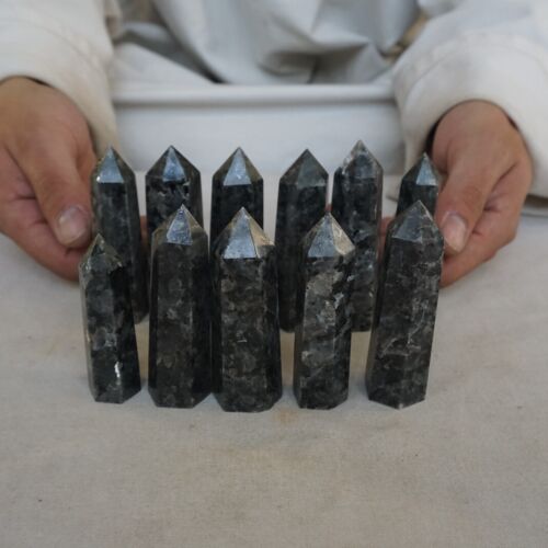 2KG 4.4LB 22Pcs Natural Flashy Larvikite Labradorite Crystal Points Tower Healing