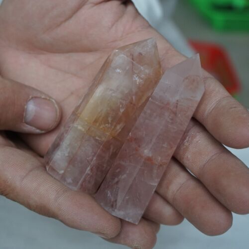 2kg 4.4LB 20-24Pcs Natural Red Hematoid Quartz Crystal Gem Stone Point Tower Healing