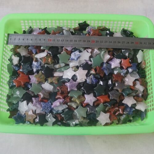 2KG 234Pcs 4.4LB Natural Quartz Crystal Jasper Pentagram Stars Mixed Stone Healing 3cm