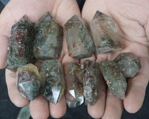 1Kg 2.2LB 36Pcs Natural Phantom Ghost Clear Quartz Crystal Point Tower Healing Bulk