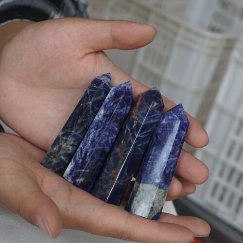 5KG 11LB 75Pcs Natural Blue Sodalite Crystal Point Tower Obelisk Polished Healing