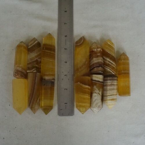 5KG 11LB 65Pcs Natural Yellow Fluorite Quartz Crystal Point Tower Healing Wholesale Lot