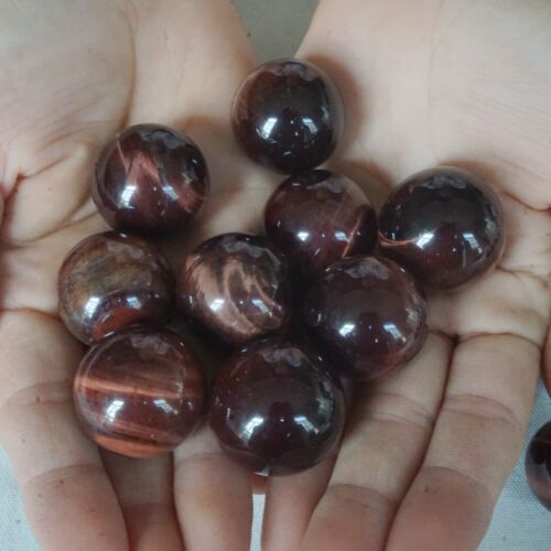 1KG 2.2LB 42Pcs Natural Red Tiger Eye Quartz Crystal Sphere Ball Healing 24-26mm