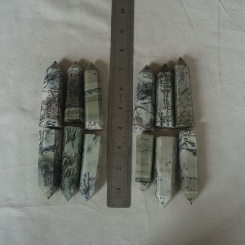 2kg 4.4LB 24Pcs Natural Seaweed Jasper Quartz Crystal Point Tower Obelisk Healing