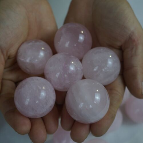 2KG 4.4LB 36Pcs Small Natural Pink Rose Quartz Crystal Sphere Ball Healing 32-35mm