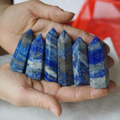 4.4LB 2KG 32Pcs Natural Lapis Lazuli & Pyrite Crystal Point Tower Healing