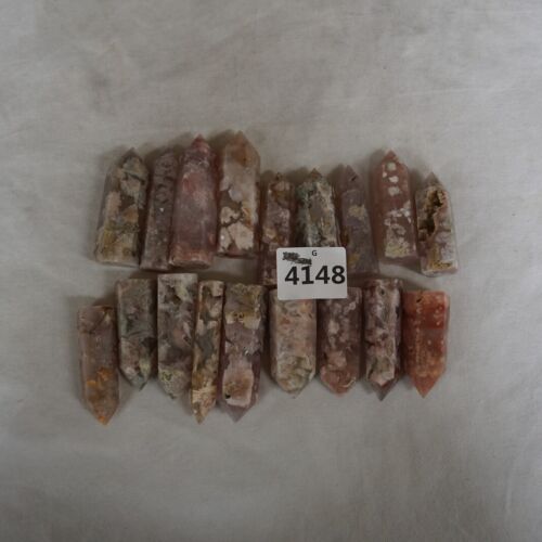 2KG 4.4LB 36Pcs Natural Phantom Ghost Carnelian Agate Crystal Point Tower Healing