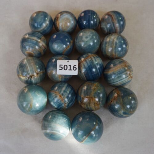 5KG 11LB 18Pcs Natural Blue Onyx Calcite Crystal Sphere Ball Energy Stone Healing Whloesales Lot