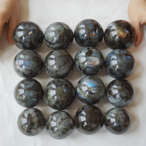 5KG 11LB 16Pcs Natural Rainbow Labradorite Crystal Sphere Ball Polished Healing