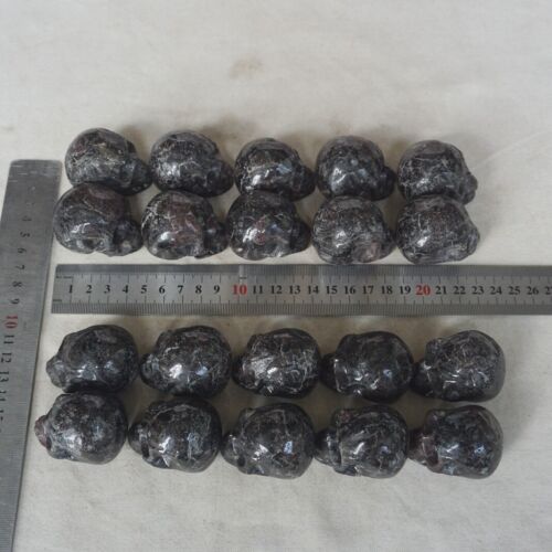 4.2LB 20Pcs 1.9kg Astrophylite Garnet Blue Flashes Crystal Skull Carving Head Healing 5cm