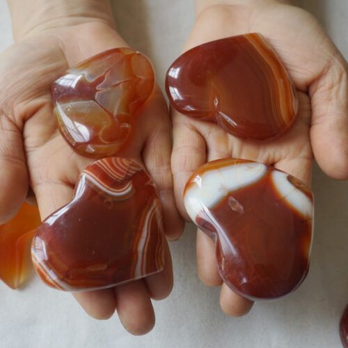 4.4LB 2KG 24Pcs Red Sardonyx Carnelian Agate Crystal Heart Star Moon Heart Healing