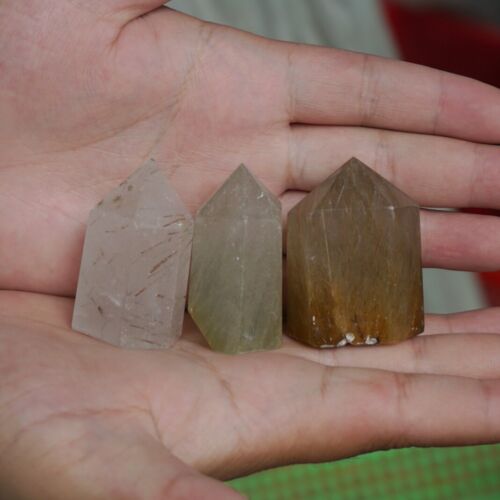 1KG 2.2LB 23Pcs Natural Gold Hair Rutile Quartz Crystal Point Tower Polished Healing