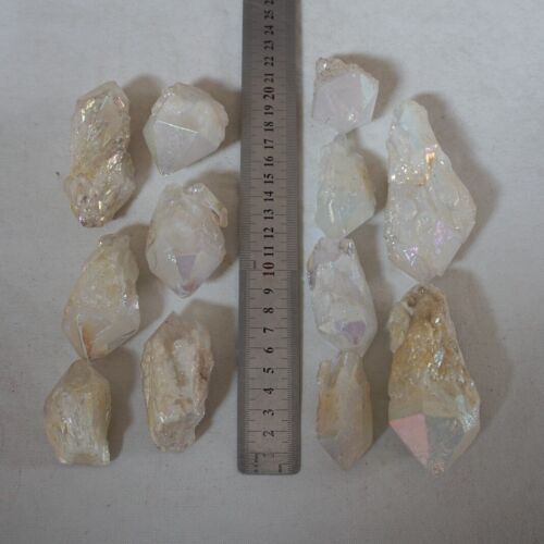 5KG 11LB 60Pcs Rainbow Aqua Aura Quartz Crystal Cluster Points Titanium Coating Bulk