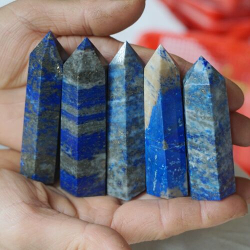 4.4LB 2KG 32Pcs Natural Lapis Lazuli & Pyrite Crystal Point Tower Healing