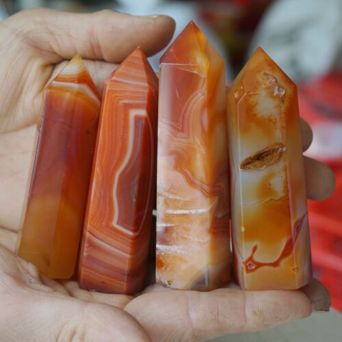 4.4LB 2KG 22Pcs Natural Red Carnelian Agate Crystal Point Tower Polished Healing