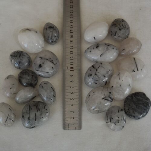 5kg 11LB 100Pcs Natural Black Hair Tourmaline Quartz Crystal Palm Stone Healing Bulk