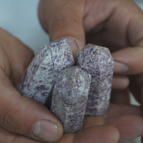 2KG 20Pcs 4.4LB Natural Purple Mica Lepidolite Crystal Point Tower Healing Africa .