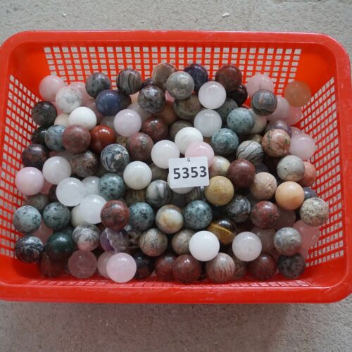 2Kg 4.4LB 54Pcs Natural Quartz Crystal Jasper Sphere Ball Mixed Stone Tumble Healing 3cm