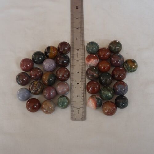 1KG 2.2LB 33Pcs Natural Ocean Jasper Onyx Quartz Crystal Sphere Ball Healing 26-29mm