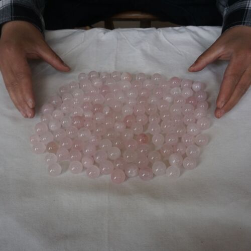 1KG 2.2LB 128Pcs Natural Small Pink Rose Quartz Crystal Sphere Ball Healing 14-18mm