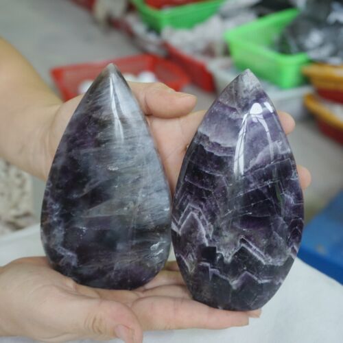 3KG 6.6LB 10Pcs Natural Phantom Chevron Amethyst Crystal Point Flame Palm Stone Healing