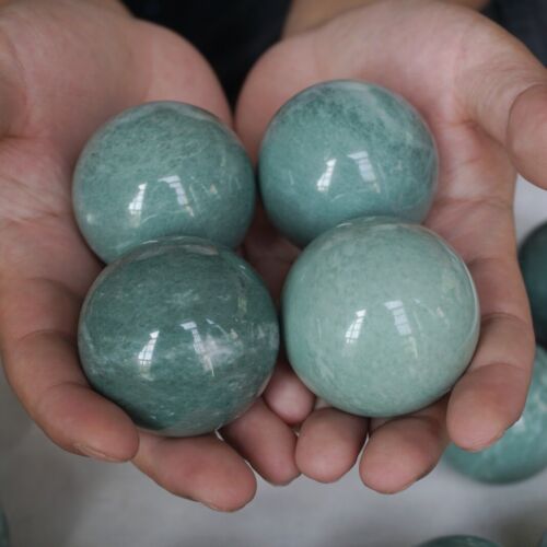 4.8kg 10.5LB 30Pcs Natural Green Jasper Quartz Crystal Sphere Ball Polished Healing