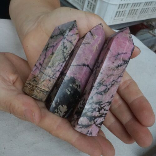 5kg 11LB 45Pcs Natural Rhodonite Quartz Crystal Point Tower Polished Healing Brazil Wholesale Lot