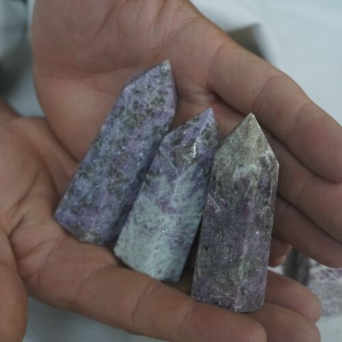 2KG 20Pcs 4.4LB Natural Purple Mica Lepidolite Crystal Point Tower Healing Africa .