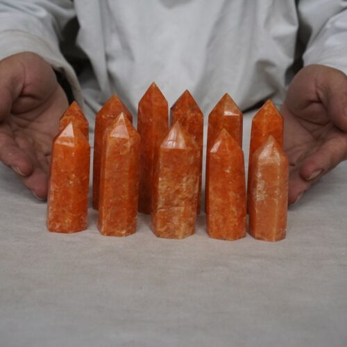 2kg 4.4LB 22Pcs Natural Sunstone Quartz Crystal Point Tower Polished Healing Brazil