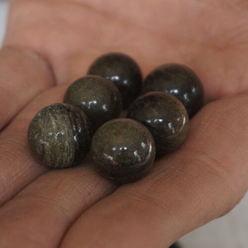 1KG 250Pcs Tiny Natural Cat Eye Obsidian Crystal Sphere Ball Healing 13-16mm