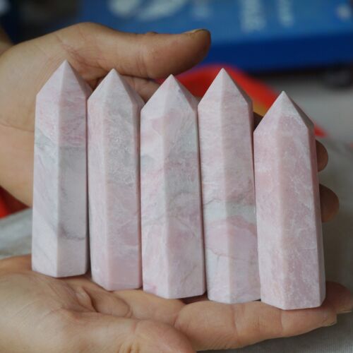 2KG 4.4LB 20Pcs Natural Pink Opal Crystal Gem Stone Point Tower Healing Angel Skin