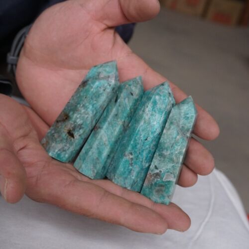 2KG 4.4LB 28Pcs Natural Green Amazonite Quartz Crystal Points Tower Wand Healing