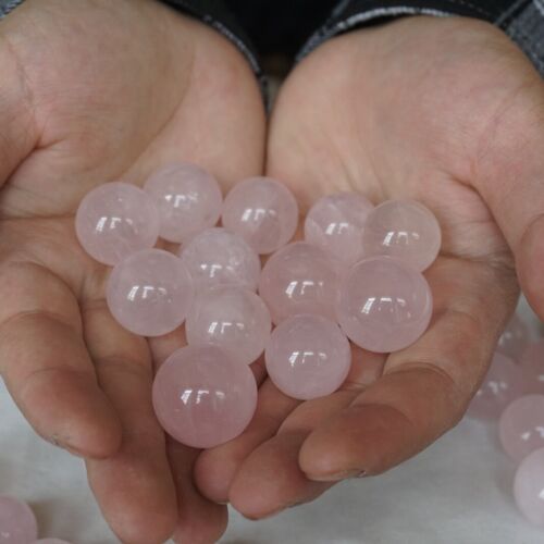 2kg 4.4LB 120Pcs Natural Small Pink Rose Quartz Crystal Sphere Ball Healing 19-23mm