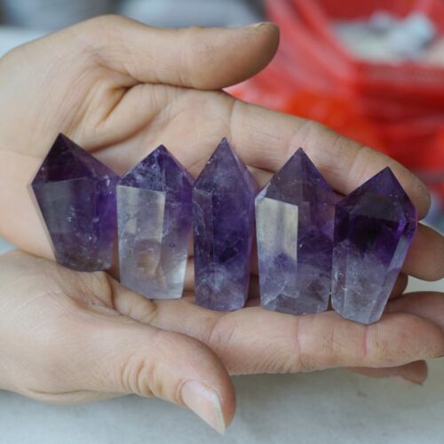 2KG 4.4LB 56Pcs Natural Purple Amethyst Quartz Crystal Point Tower Polished Healing