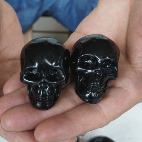 20Pcs 3.2LB Small Natural Obsidian Quartz Crystal Skull Head Carving Healing