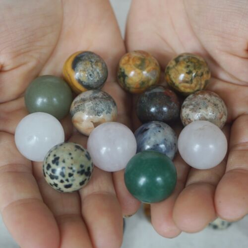 2Kg 180Pcs 4.4LB Natural Quartz Crystal Jasper Sphere Balls Mixed Stones Healing 2cm