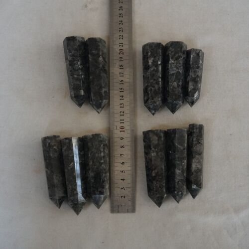 2KG 4.4LB 22Pcs Natural Flashy Larvikite Labradorite Crystal Points Tower Healing