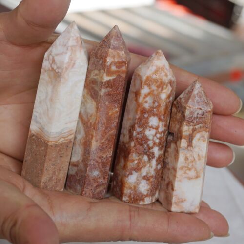 5KG 11LB 60Pcs Natural Shoushan Calcite Crystal Point Tower Obelisk Healing China Wholesale Price