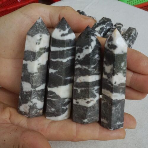 5KG 11LB 65Pcs Natural Zebra Rock Jasper Crystal Point Tower Healing Sinkiang Bulk