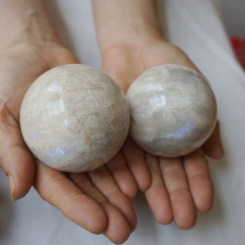 5KG 11LB 18Pcs Natural Blue Rainbow Moonstone Belomorite Crystal Sphere Ball Healing