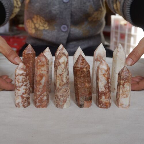 5KG 11LB 60Pcs Natural Shoushan Calcite Crystal Point Tower Obelisk Healing China Wholesale Price