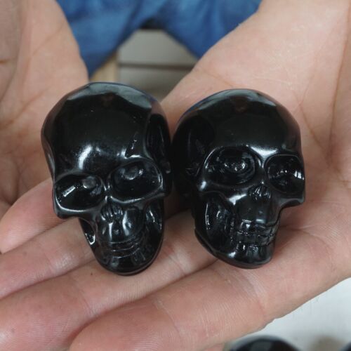 20Pcs 3.2LB Small Natural Obsidian Quartz Crystal Skull Head Carving Healing