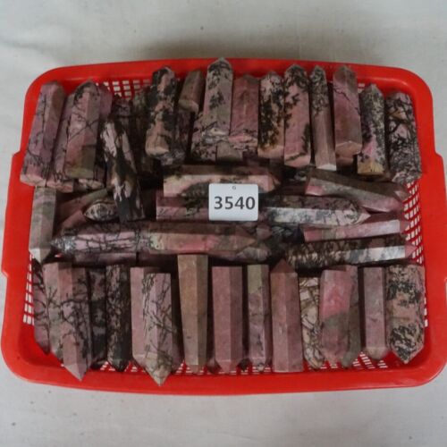 5kg 11LB 45Pcs Natural Rhodonite Quartz Crystal Point Tower Polished Healing Brazil Wholesale Lot