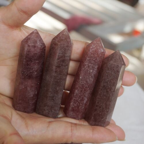 2KG 4.4LB 26Pcs Natural Red Strawberry Quartz Crystal Point Tower Fuchsite Healing