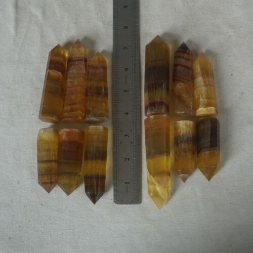 2KG 4.4LB 24Pcs Natural Yellow Fluorite Quartz Crystal Point Tower Healing Wholesale Price