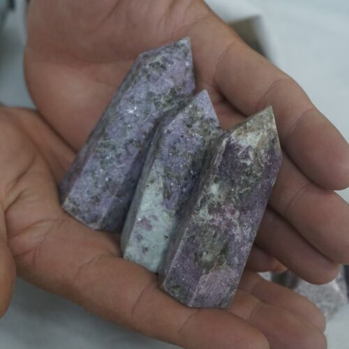 2KG 20Pcs 4.4LB Natural Purple Mica Lepidolite Crystal Point Tower Healing Africa .