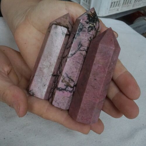 5kg 11LB 45Pcs Natural Rhodonite Quartz Crystal Point Tower Polished Healing Brazil Wholesale Lot